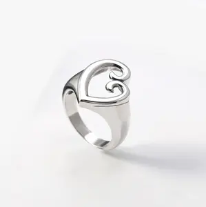 1 simple and unique 925 silver plated Mother's Love Ring， exquisite gift for women--Size5-10inch- wedding ring