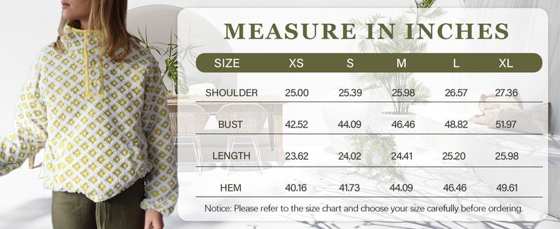 Songling Women's Plaid Fleece Sweatshirt Long-Sleeve High-Neck Sherpa Hooded Jacket Winter Pullover with Kangaroo Pockets Casual Flannel Tops