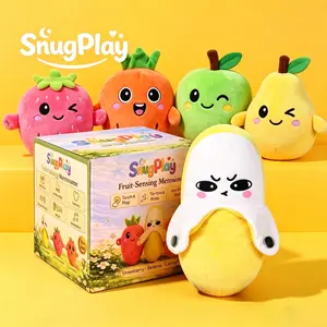 SnugPlay Interactive Music Plush Toy Set – Banana, Strawberry & Carrot Electric Plush Toys for Parent-Child Interaction, Couples & Friends Prank Toy, Valentines Day & Easter Party Fun Gift for Kids & Adults stuffed animals cute girly gifts