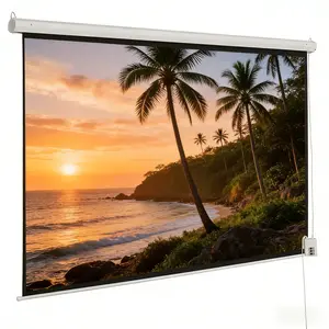 Motorized Projector Screen 100" 4:3,80" x 60" Matte White Viewing Area,Electric Screen with Remote Control,Home Theater Movie Classroom Training Presentation Use