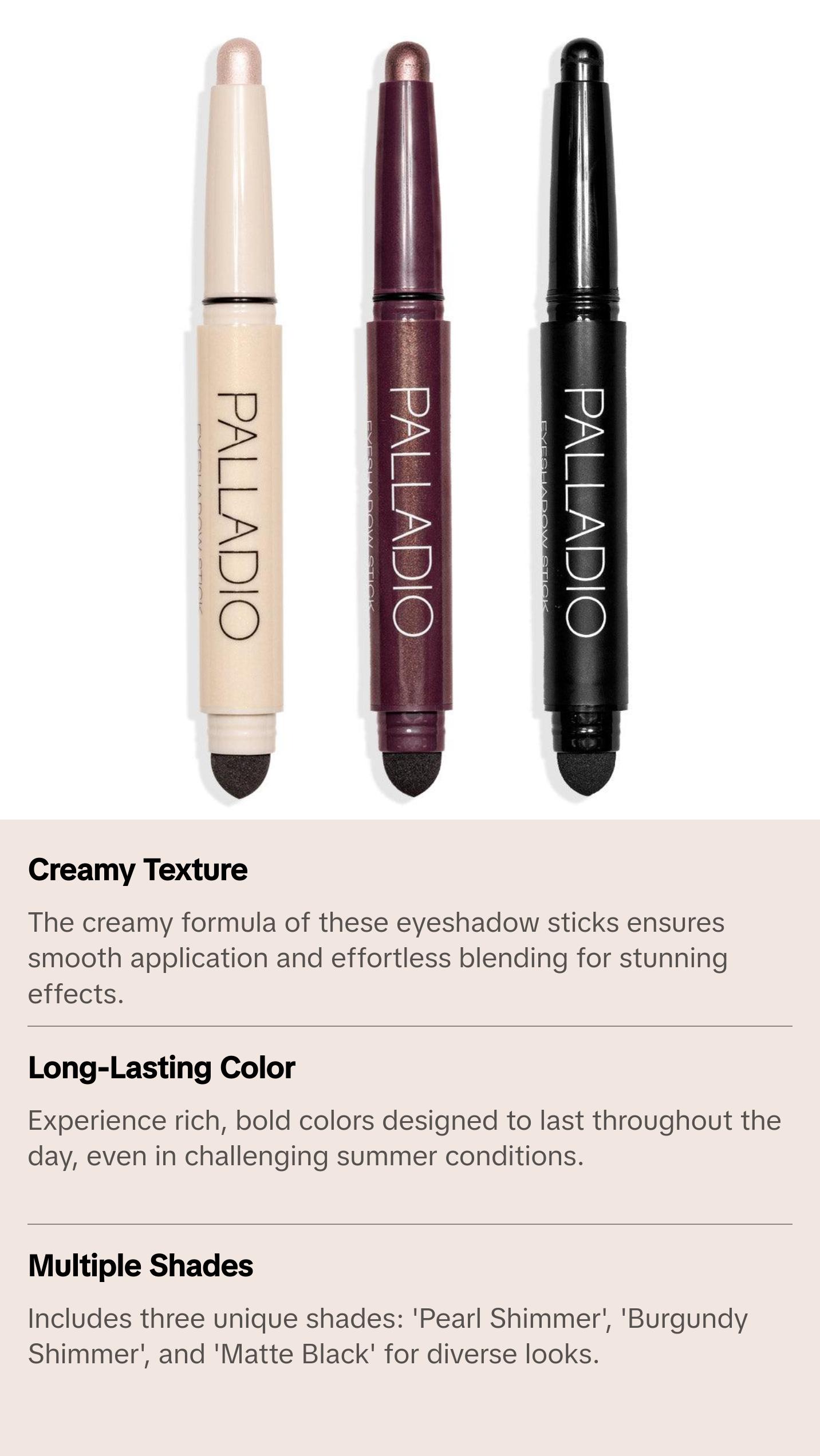 Burgundy Smokey Eyeshadow Stick Trio