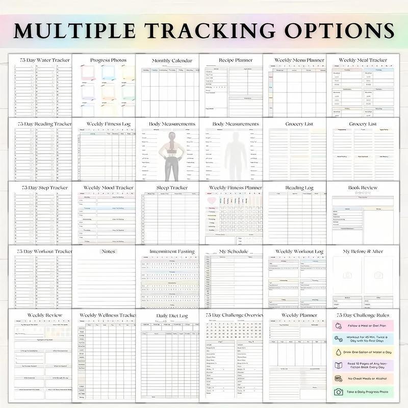 Soft Challenge Planner Notebook, Productivity Planner, Planning Record Notebook,Management & Efficiency Improvement Record Book Spiral Weekly and Monthly Calendar Planners,Office Stationery & Supplies, Notebooks & Paper