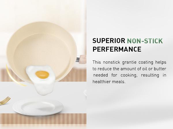 【Christams Gift】 Kitchen Academy Granite Pots and Pans Set Non Stick 12 Piece Cast Induction Cookware Set Beige Nonstick Kitchen Cooking Set w Frying Pans Saucepans PFOS PFOA PFAS PTFE Free Silicone Steel Steel Aluminium Glass Glass Lid Stove Stove