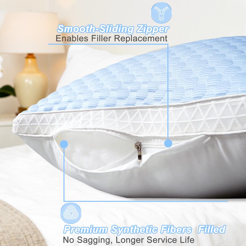 2PCS Raybee Luxury Pillows for You Bed sofa with 900G Adjustable Premium Fiber Filling & Cooling Memory Cover,Festival gifts, Decor Bedroom Accessories [Black Friday]