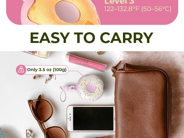 FrSara Hand Warmer, Portable Heater, Donut-Shaped HandWarmers, 3 Heat Settings, 4000mAh Reusable Portable Pocket Heater, Double-Sided Hot Hands for Raynaud's, Golf, Hunting, Stocking Stuffers