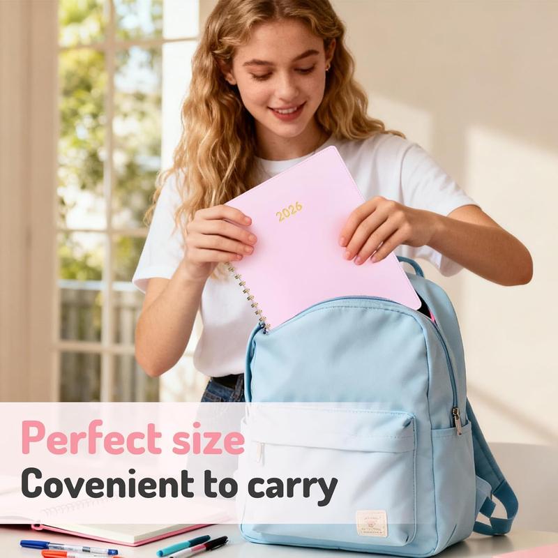 2026 Planner Weekly and Monthly, Jan 2026 -Dec 2026, Vegan Leather Cover Calendar Planner, 8.5" x 11" Agenda with Color Tabs, Inner Pocket, Spiral, 2026 Planner for Office School Supplies