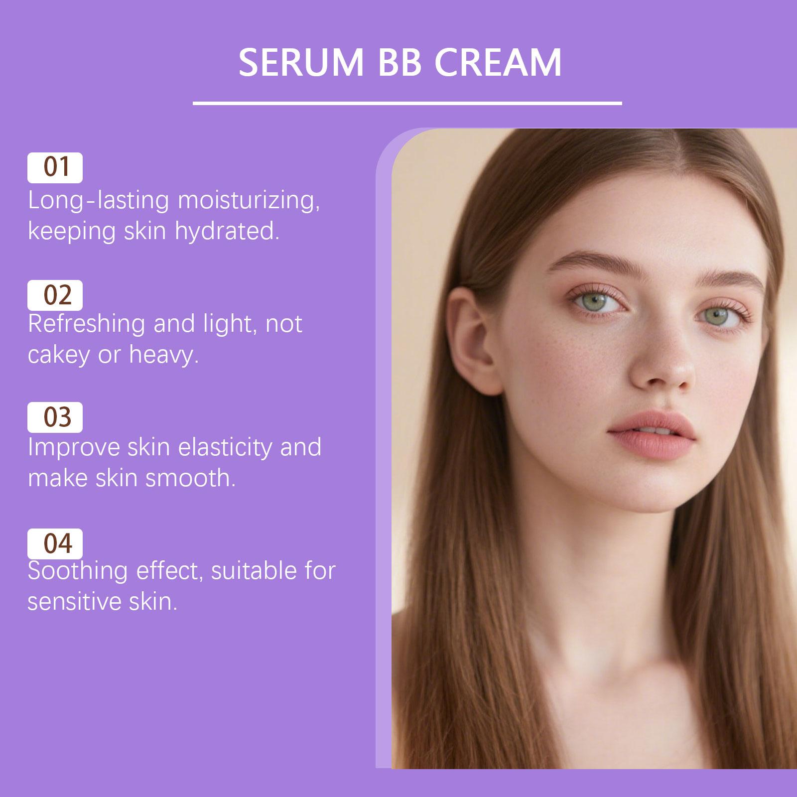 Natural-Tone Hydrating BB Cream — Lightweight, Moisturizing, Matte, Translucent; Portable; Suitable for Oily and Dry Skin