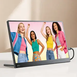 UPERFECT 15.6 inches Portable Monitor USB-C Port HDMI Output Ultra-thin Design with Stand Compatible with Laptops, PCs, Macs, Mobile Phones, PS, Xbox, Switch, and More Equipped with IPS Full HD Display Built-in Speakers [Ships Locally]