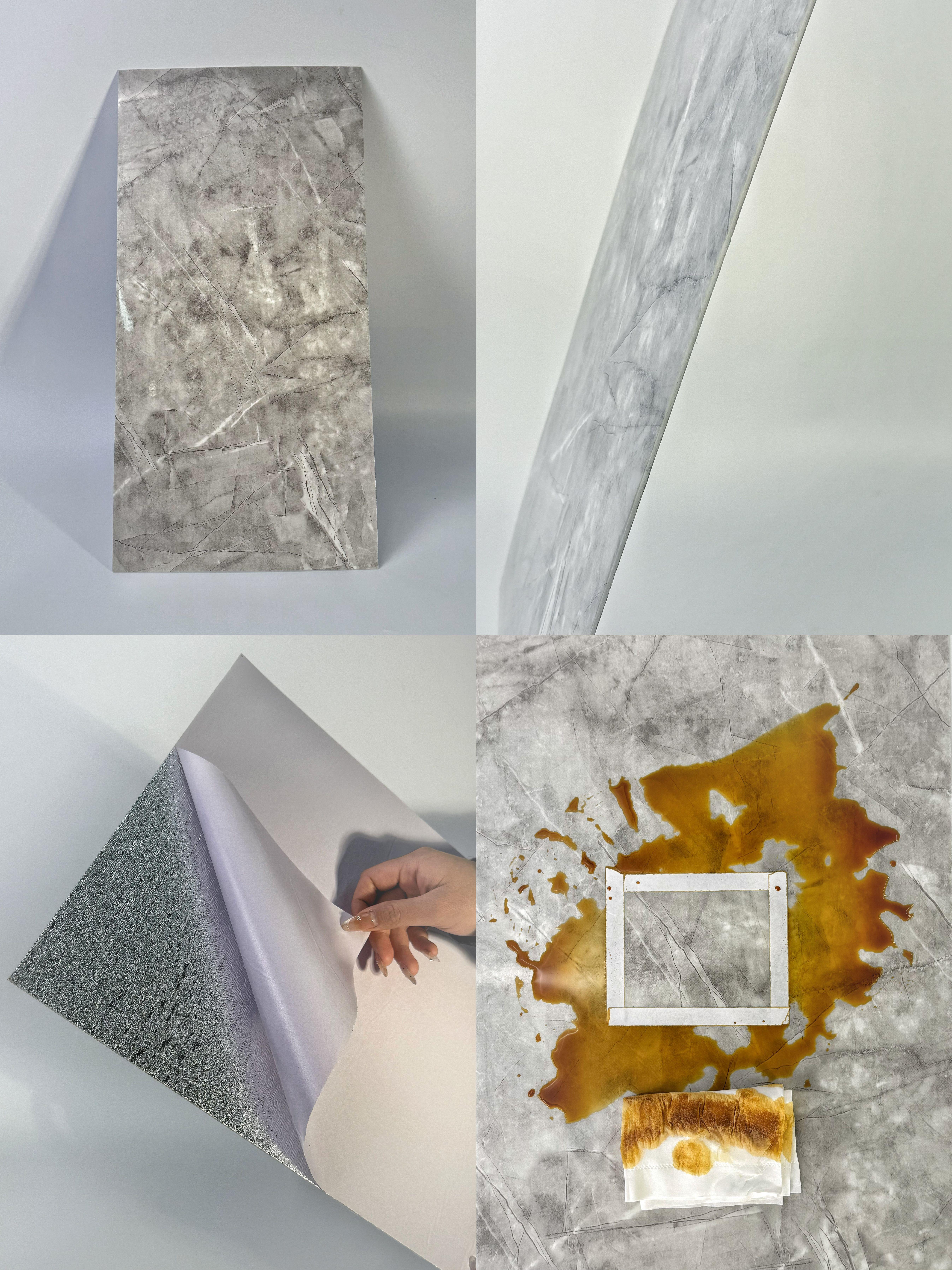 BRODARK 20/40PCS White Marble Tile Wall Stickers Large Easy Peel & Stick Waterproof Self-Adhesive Panels for Kitchen Living Room Bathroom Corridor Home and Dormitory 23.62*11.8in Decorative Ornaments Tiles Sticker