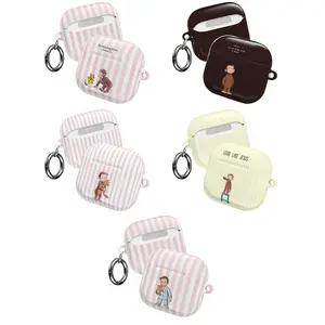 Curious George Airpods Case - Santa Hat - Soft Pastel Stripes with “Do Everything in Love” - Sweet Hug - Yellow Pastel Stripes - Bedtime Pajama - Minimal Dark Brown Background with Bible Verse - AirPods 1 2 3 4