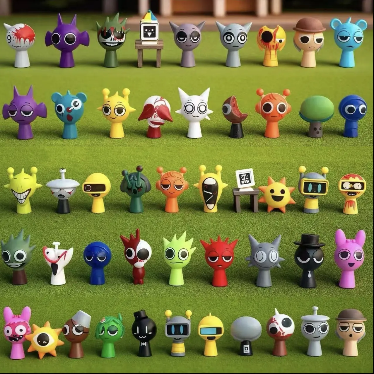 Sprunki Action Figures Collector Set - Music Game Collectible Dolls with Whimsical Art Style, Durability, Vibrant Design, Ideal Halloween/Thanksgiving Gifts for Adults, Car & Desktop Decor (Toys & Hobbies Specialty DIY Supplies), Valentine's Day, Unique D