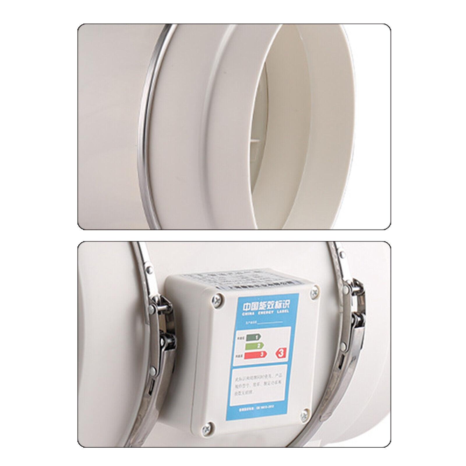 White 75W 110V Utility Duct Fan 540m³/h Airflow for Bathroom Kitchen Garage Ventilation 38dB Low Noise All Copper Motor Easy Install Clean