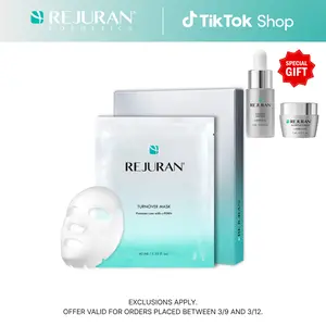 REJURAN Turnover Mask, c-PDRN - Skin Repair, Firming, and Deeply Nourishing Ultra Microfiber Sheet Mask, Clinically Developed Korean Skin Care 5-Pack Smoother Radiant