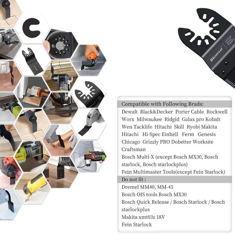 Titanium Saw Blade Set & 18pcs/set Titanium Multitool Blades & Compatibility Quick Release Multi Industrial Cutting Tools Kits for Dewalt & Ryobi & Milwaukee & Rockwell & Fein & Makita & Tools and Gadgets & Universal Compatibility & Dealsforyoudays