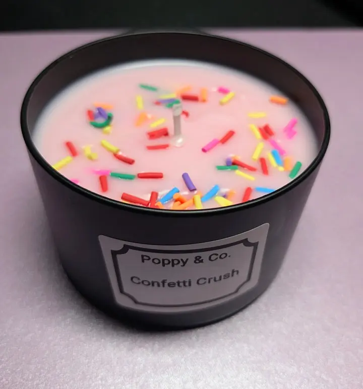 Handmade Confetti Crush Soy Wax Candle 8oz