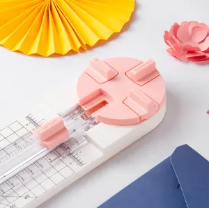 Portable 4-in-1 Paper Trimmer Multi-Function Cutter with Smooth Blade & Clear Guide for Office Craft Photo Paper A3/A4/A5 - 45°-90° Angle Measuring Plate, Non-Slip Rubber Pads, Compact Size