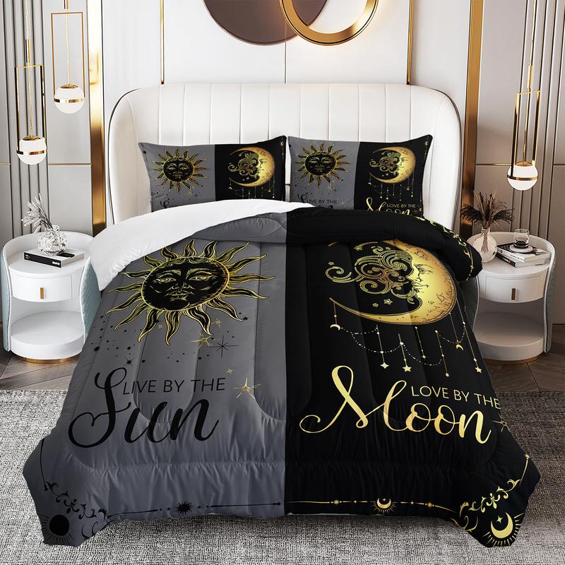 3pcs King Queen Comforter Set, Couple Duvet Set for Girls and Adults Bedroom or Guest Room Decor, Reversible Soft All Seasons Comforter Machine Washable Microfiber Quilt with 2 Pillowcases , Gifts for the Family