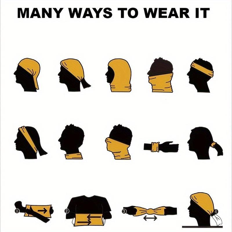 6pcs Cooling UV Protection Bandana Face Mask, Scarf, Men's Balaclava Hat, Face Sunscreenfa, Breathable Headscarf, Headband, Suitable for Outdoor Sports, Cycling, Running