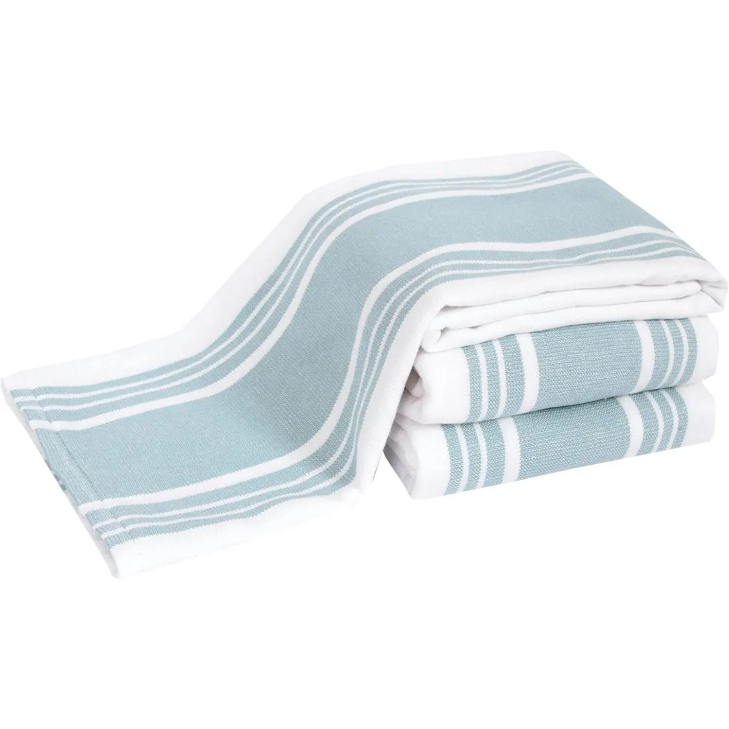 100% Cotton Household Dual-Purpose Kitchen Towels Set - 3-Pack Hangable Hand Towels for Kitchen Users, 17"x30" Larger Size, Highly Absorbent, Super Soft, Long-Lasting, Streak-Free for Cleaning, Drying Dishes, Countertops (Rainfall), None, Wipe Clean