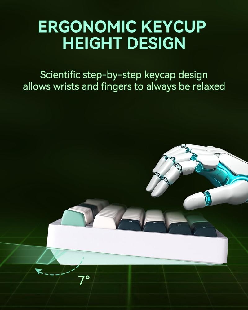 AULA X Leobog Hi75 Portable Mechanical Gaming PC Keyboard, 16 RGB Backlit Compact 81 Keys Mini Wired Office Keyboard with Rotating Button & Original Switches for Windows Laptop PC Mac Leobog Keyboard ASMR,Nimbus Switch