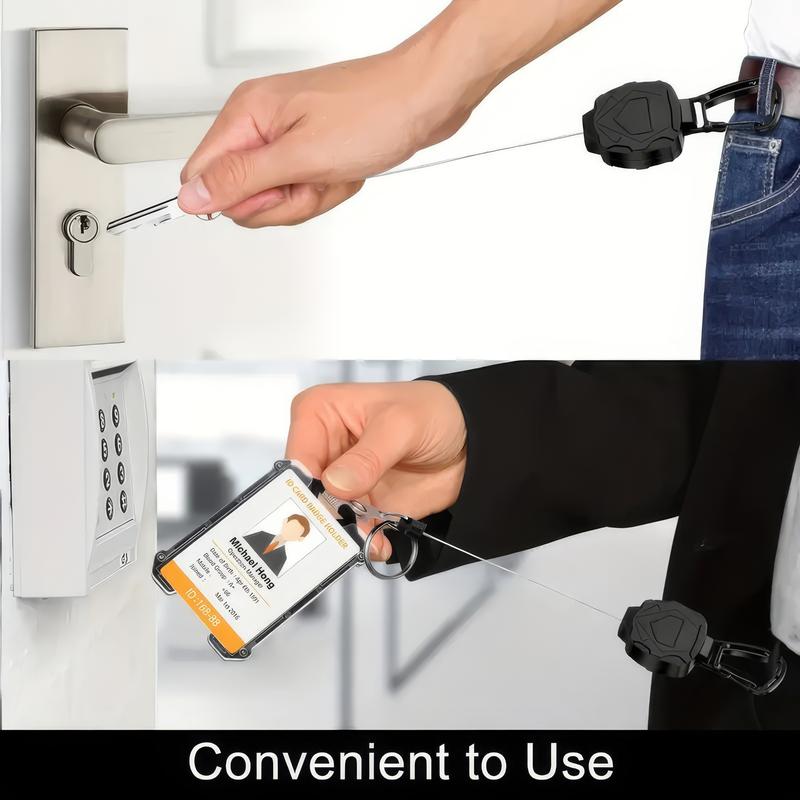 Solo Black Badge Reel with Keychain Attachment – Compact and Tangle-Free for Offices, Hospitals, or Event Use