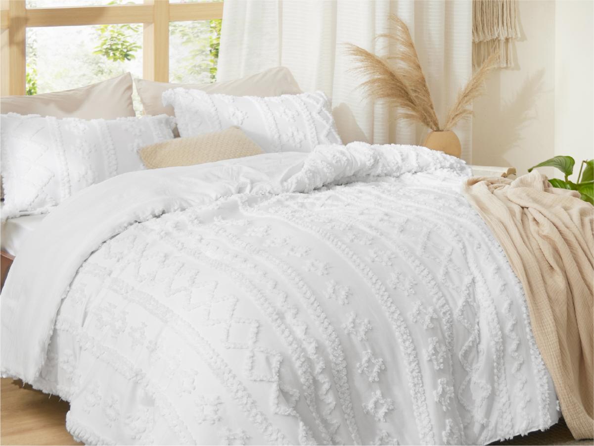 Bedsure Tufted Boho Comforter Set Decorative Bedding Set - Boho Bed Set, 3 Pieces Farmhouse Shabby Chic Embroidery Bedding, Soft Jacquard Comforter for All Seasons Bedsure Tufted Boho Comforter Set Decorative Bedding Set - Boho Bed Set, 3 Pieces Farmhouse Shabby Chic Embroidery Bedding, Soft Jacquard Comforter for All Seasons