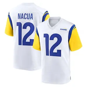 Unisex Football Playoff Nacua Rams Game Player Jersey - White