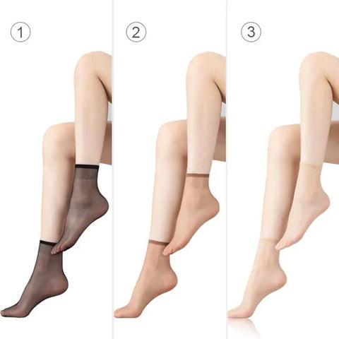 Invisible Slip-resistant Crystal Silk Socks Ultra-fine Breathable Non-slip Design High Elasticity All-match Fashion for Women