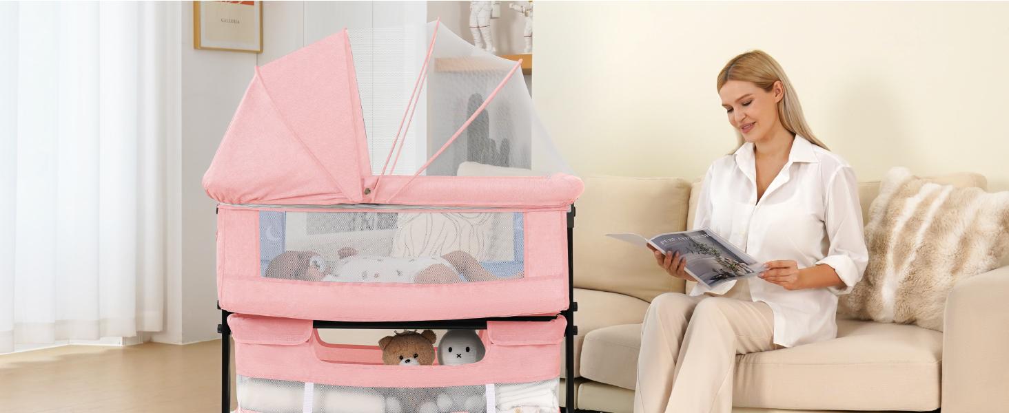 Baby Bassinet, Baby Basinet Bedside Sleeper, Easy to Fold Portable Crib Side Bassinet new Style Girl/boy bassinets, bedside bassinet Baby Bassinet, Baby Basinet Bedside Sleeper, Easy to Fold Portable Crib Side Bassinet new Style Girl/boy bassinets, bedside bassinet