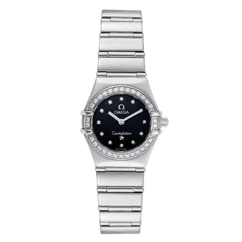 Omega Constellation 1465.51.00 Factory Diamond Bezel Black Dial WHT022518