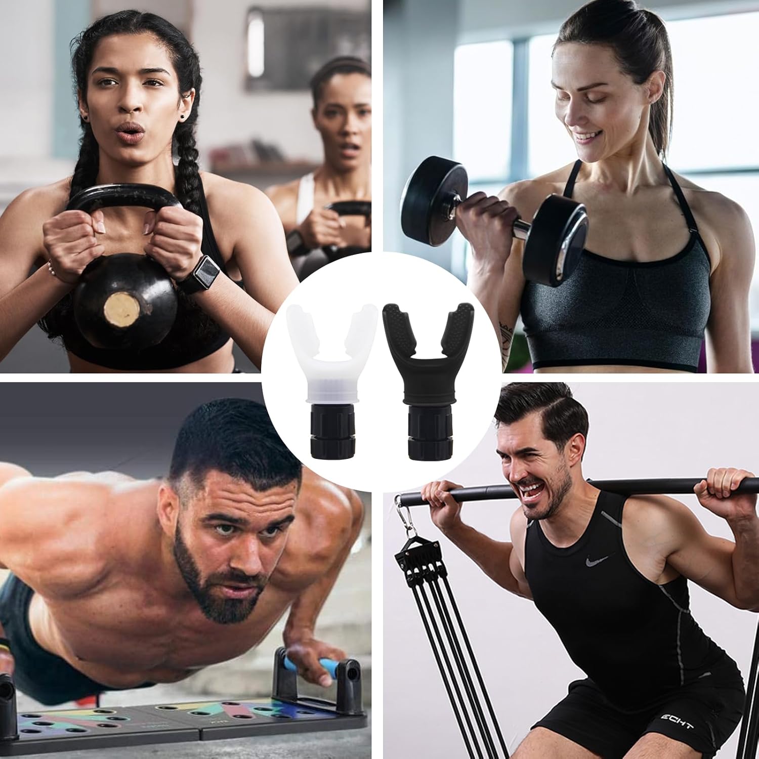 Running Breathing Trainer Device 2 PCS Lung Breathing Trainer Adjustable Resistance Exercise Trainer for Fitness Training Portable & Safe ABS Silicone Mini Breathing Training Equipment