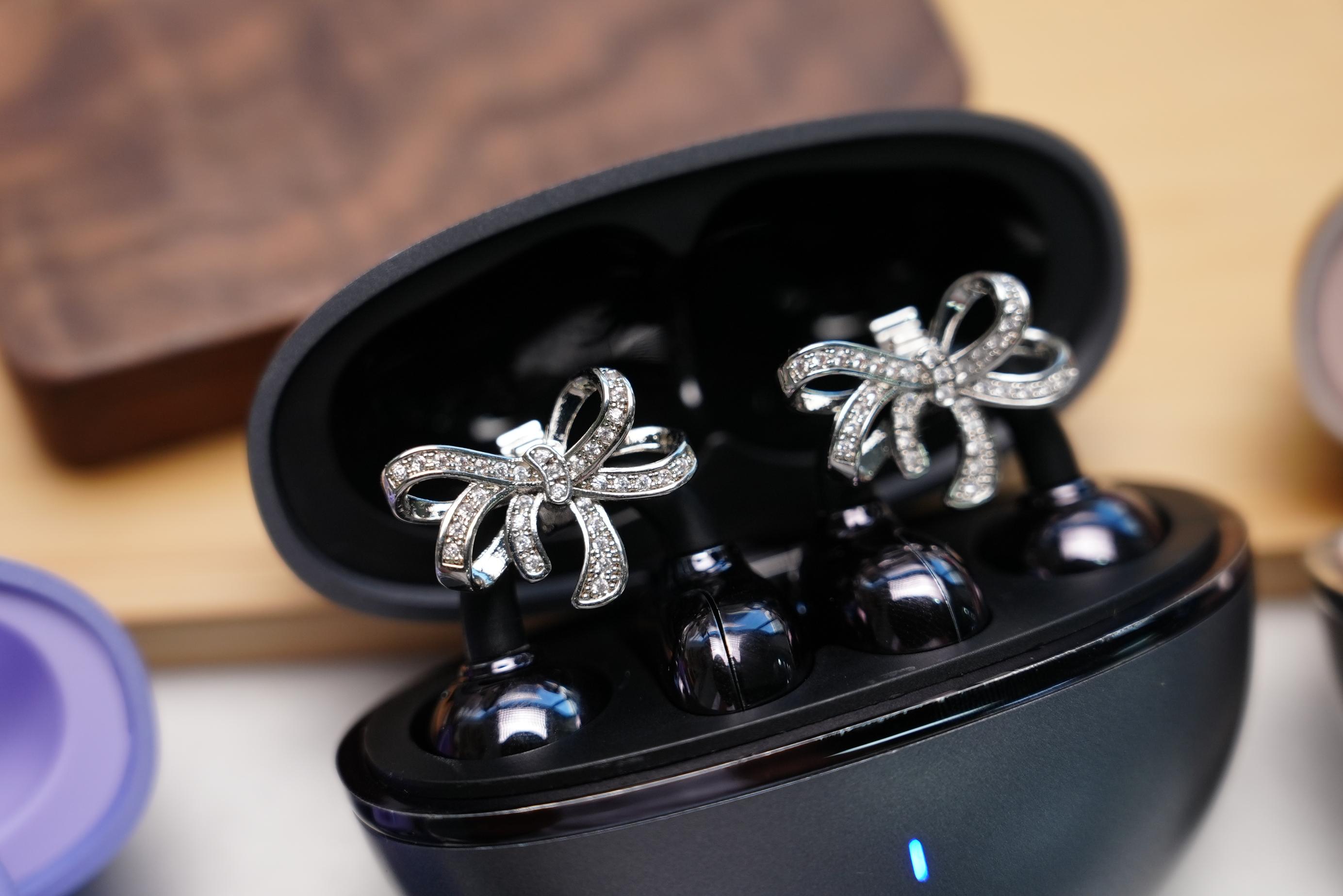 Sparkly Butterfly Ear Cuffs Earbuds - Wireless Bluetooth Open Ear Clip-on Headphones - Coquette Y2K Jewelry Gift