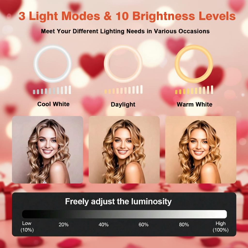 12" Selfie Ring Light With 63-81" Adjustable Tripod & Phone Holder - Dimmable For Live Streaming, Zoom Calls & Photography/March Madness/Spring Break - SuperBowl Creator Essential / International Women's Day