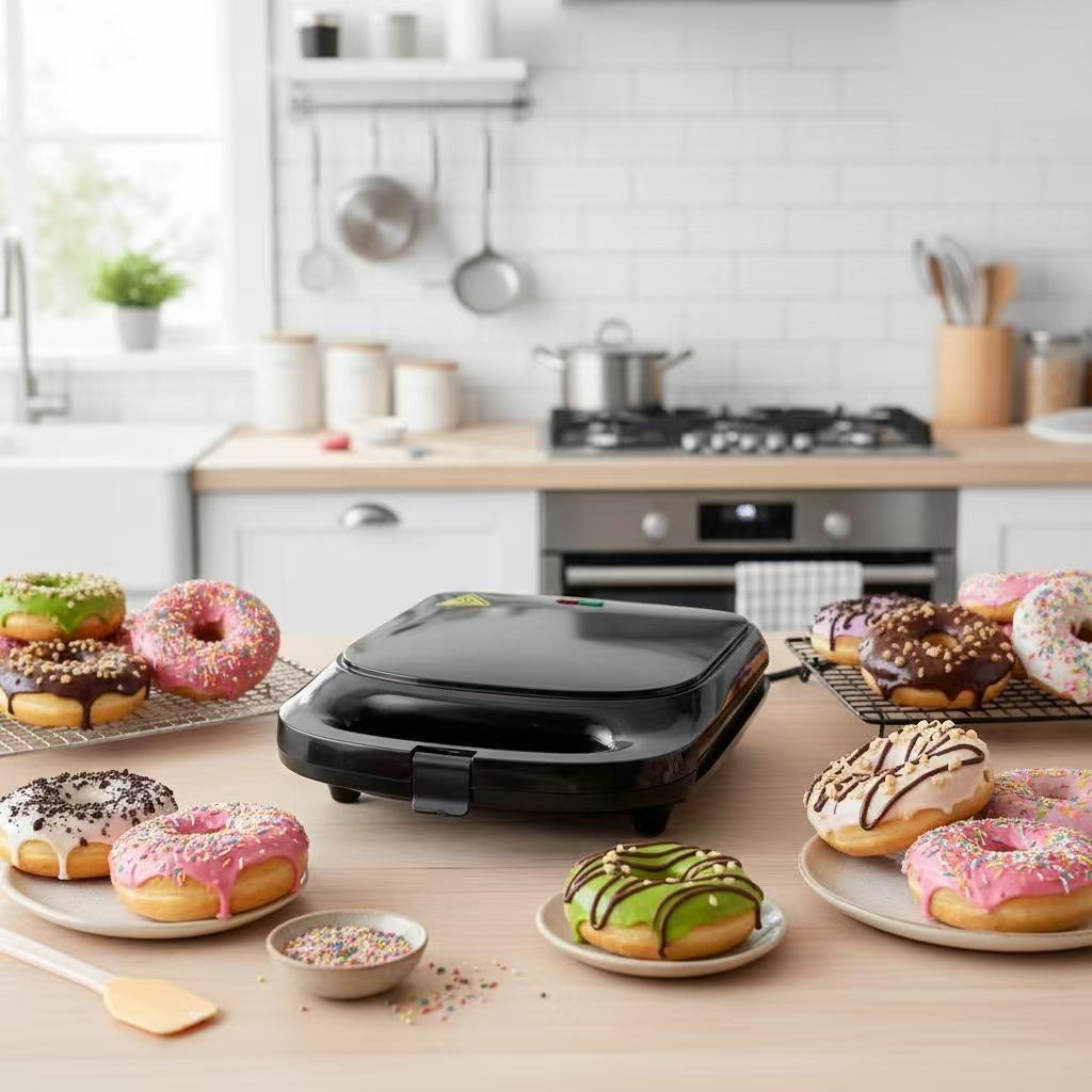 16 Hole Donut Maker Multifunctional Dual Heating Home Baking Machine, Multi-hole Mold, Dual Zone Heating, Donut Making Machine, Baking Lovers