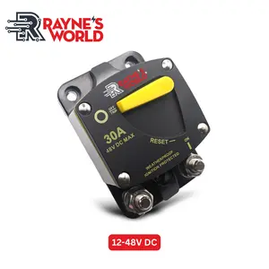 Rayne's World 30-300 Amp Heavy Duty Circuit Breaker Manual Reset DC 12-48V - Car Audio, Marine, Truck, Trolling Motor, Stereo, RV, Solar Power