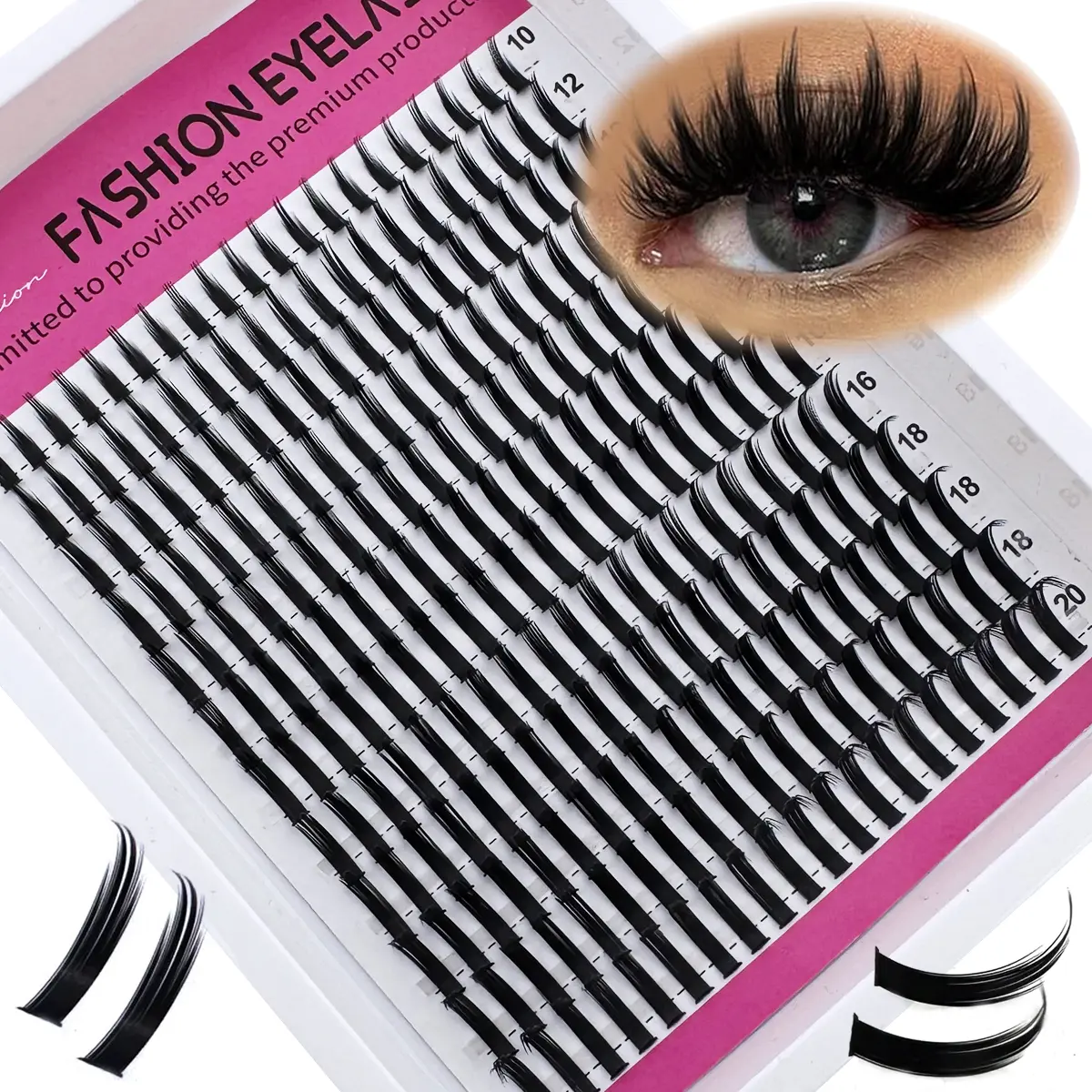 240pcs Spikes Manga Lashes Clusters Extensions Anime Lash Clusters Spiky Eyelash Individuals 10-20MM Long Cluster Eyelash Extensions DD/D-Curly Fairy Individual Cluster Lashes Pack Natural False Eyelashes