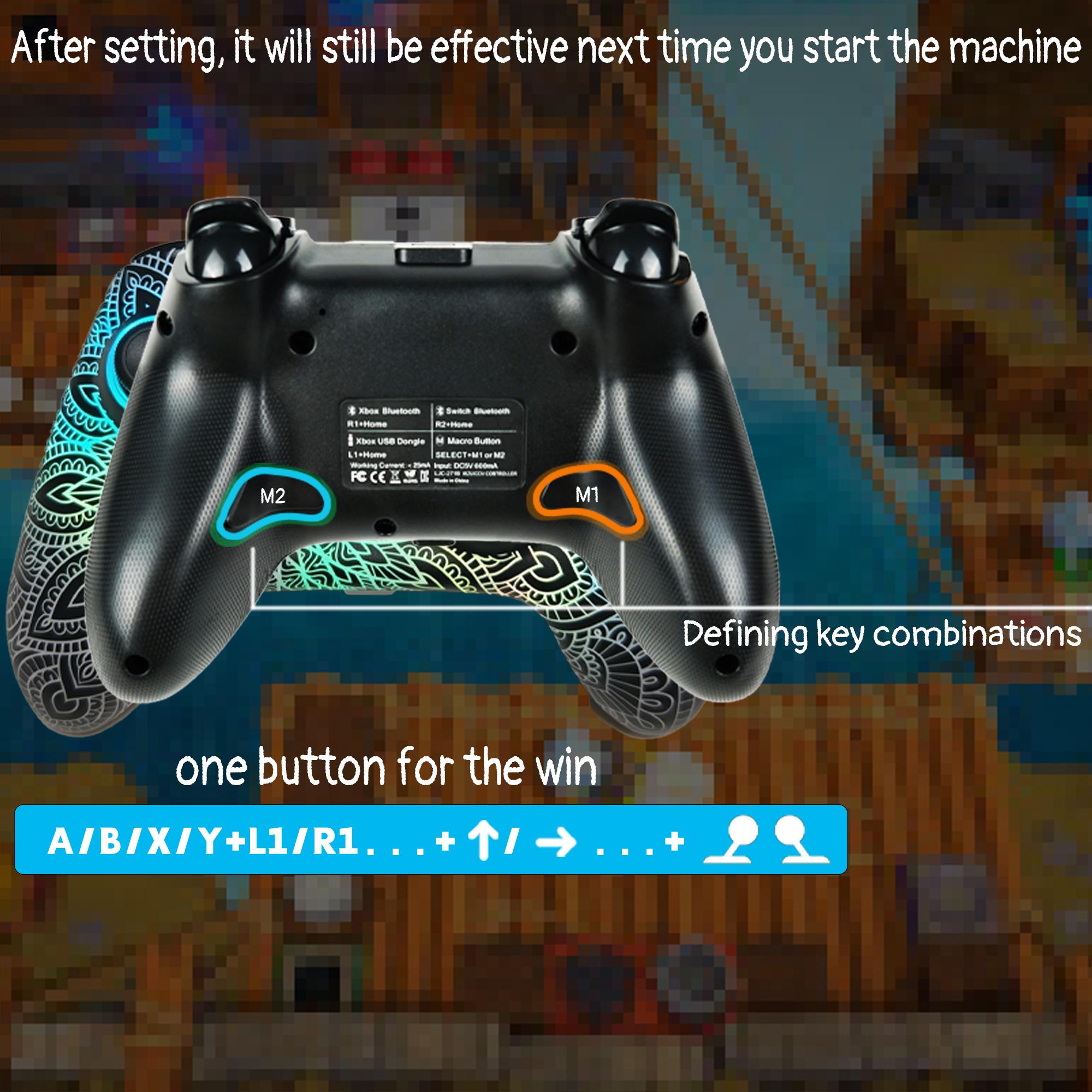 Dynamic RGB Lighting Universal Bluetooth Wireless & Wired Gaming Controller with Phone Holder for Switch iOS Android PC TV Tesla Steam Dynamic RGB Lighting Universal Bluetooth Wireless & Wired Gaming Controller with Phone Holder for Switch iOS Android PC TV Tesla Steam