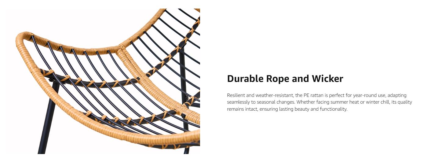 【SPOTLIGHT DAY】ONBRILL Outdoor Rocking Chairs, Oversized Papasan Rocking Chair Indoors with Padded Cushions, Rattan Wicker Lounge Chair for Living Room, Porch, Patio, Garden, Grey