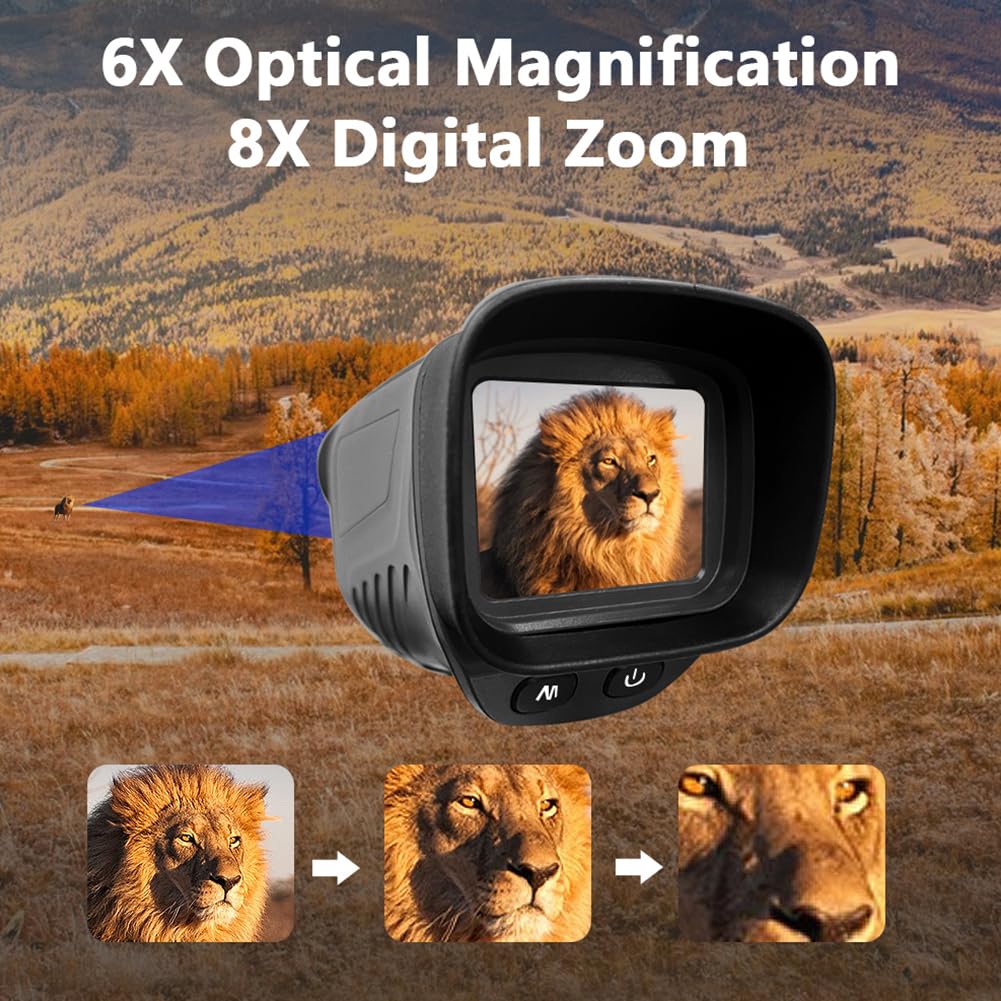 Digital Night Vision Monocular 1080p with IR LED, Handheld Night Goggles for Hunting and Outdoor Use