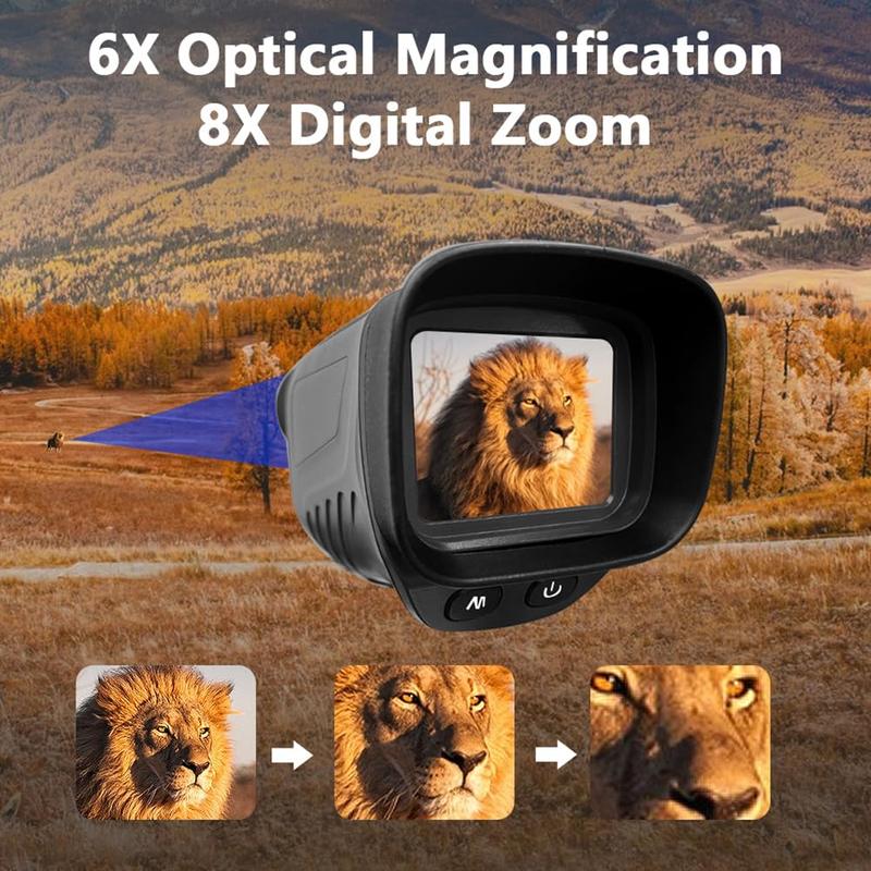 Digital Night Vision Monocular 1080p with IR LED, Handheld Night Goggles for Hunting and Outdoor Use