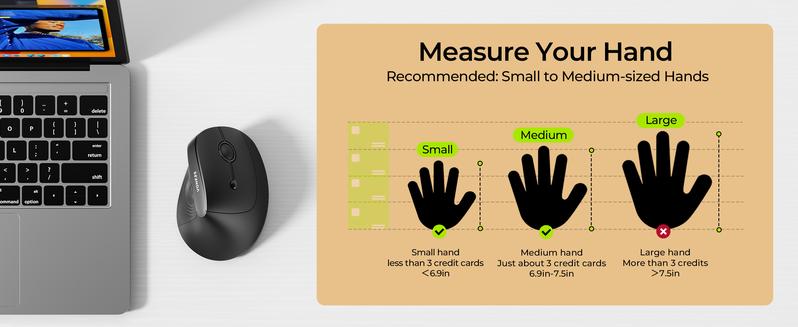 Seenda Ergonomic Mouse Wireless, MOU200 Bluetooth Vertical Mouse - 2.4G & Bluetooth Multi-Device Connectivity Wireless Mice for Windows, Mac OS Computer/PC/Laptop