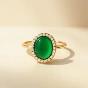 Amélie - Green Agate Ring
