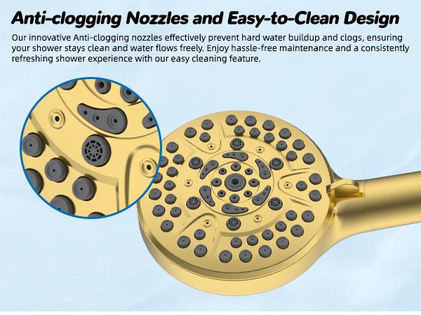 Hibbent cUPC Certified 13'' Shower Head Combo, High Pressure 5 Spray Rainfall Showerhead, 10 Spray Handheld, All Metal Easy Reach 4-way Diverter Arm with Pause Mode, 71'' Hose and Holder, Brushed Gold