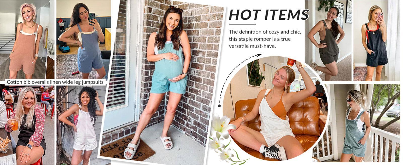 JovenPara Women Cotton Blend Shortall Linen Dual Pocketed Adjustable Strap Cream Pinafore Overall Romper