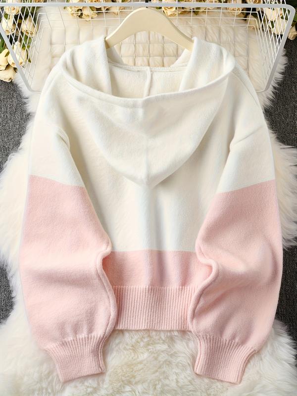 Pink & White Color Block Hoodie | Oversized Button-Up Crop Top  Yellow & White Color Block Hoodie | Trendy Cropped Sweatshirt  Blue & White Color Block Hoodie | Cozy Button-Up Crop Hoodie  Purple & White Color Block Hoodie | Y2K Aesthetic Cropped Top