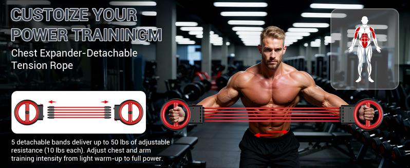 AKLUER 3-IN-1 Multifunctional Upper-Body Trainer (Arm Trainer-Spinning Rotator Burn Machine/ Forearm Trainer for Boxing/Resistance Bands with Handles)Detachable Portable, Flex Core Trainer, Chest & Arm Workout AKLUER 3-IN-1 Multifunctional Upper-Body Trainer (Arm Trainer-Spinning Rotator Burn Machine/ Forearm Trainer for Boxing/Resistance Bands with Handles)Detachable Portable, Flex Core Trainer, Chest & Arm Workout