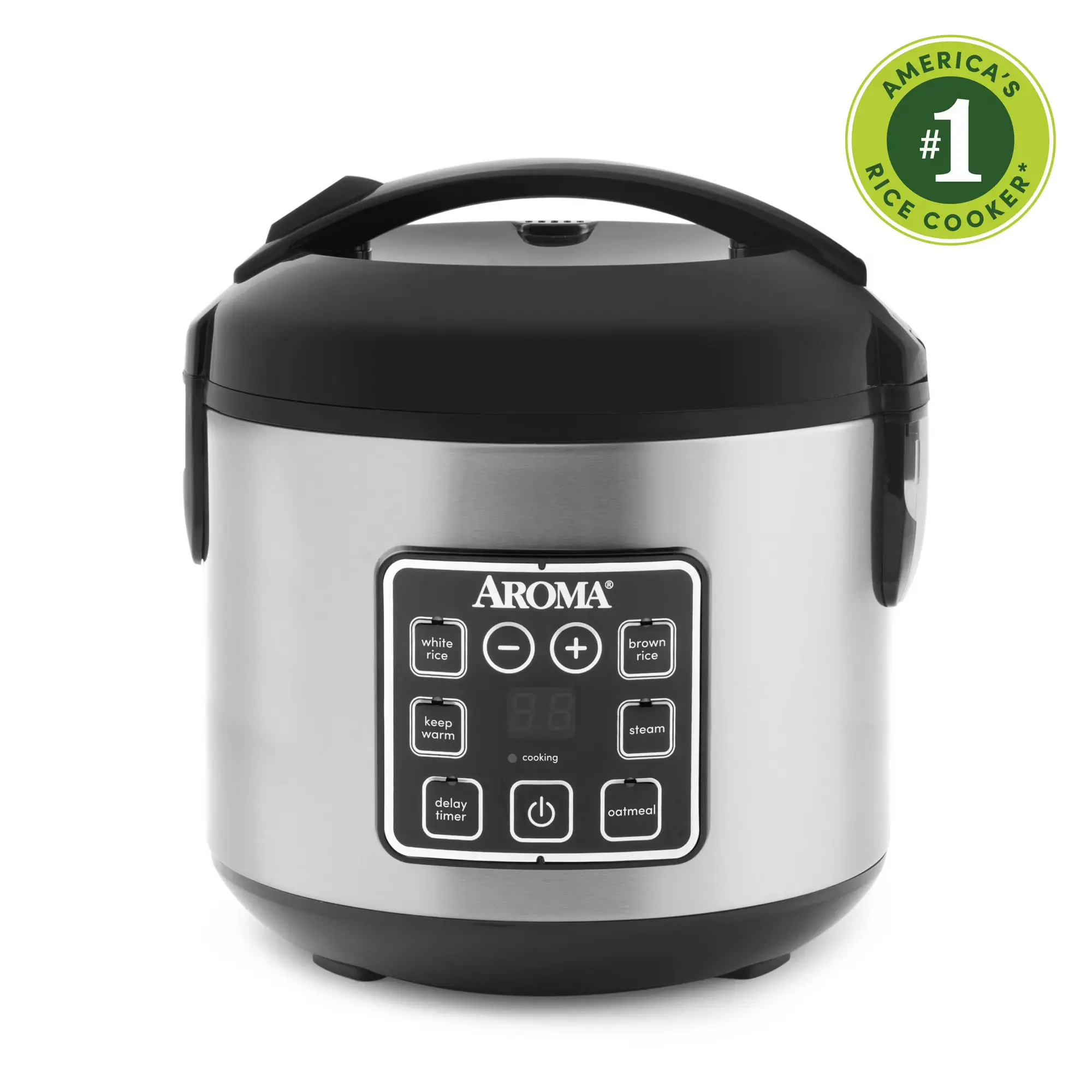 AROMA 8-Cup Digital Rice Cooker & Food Steamer, Featuring Bonded Granite Nonstick Ceramic Inner Pot