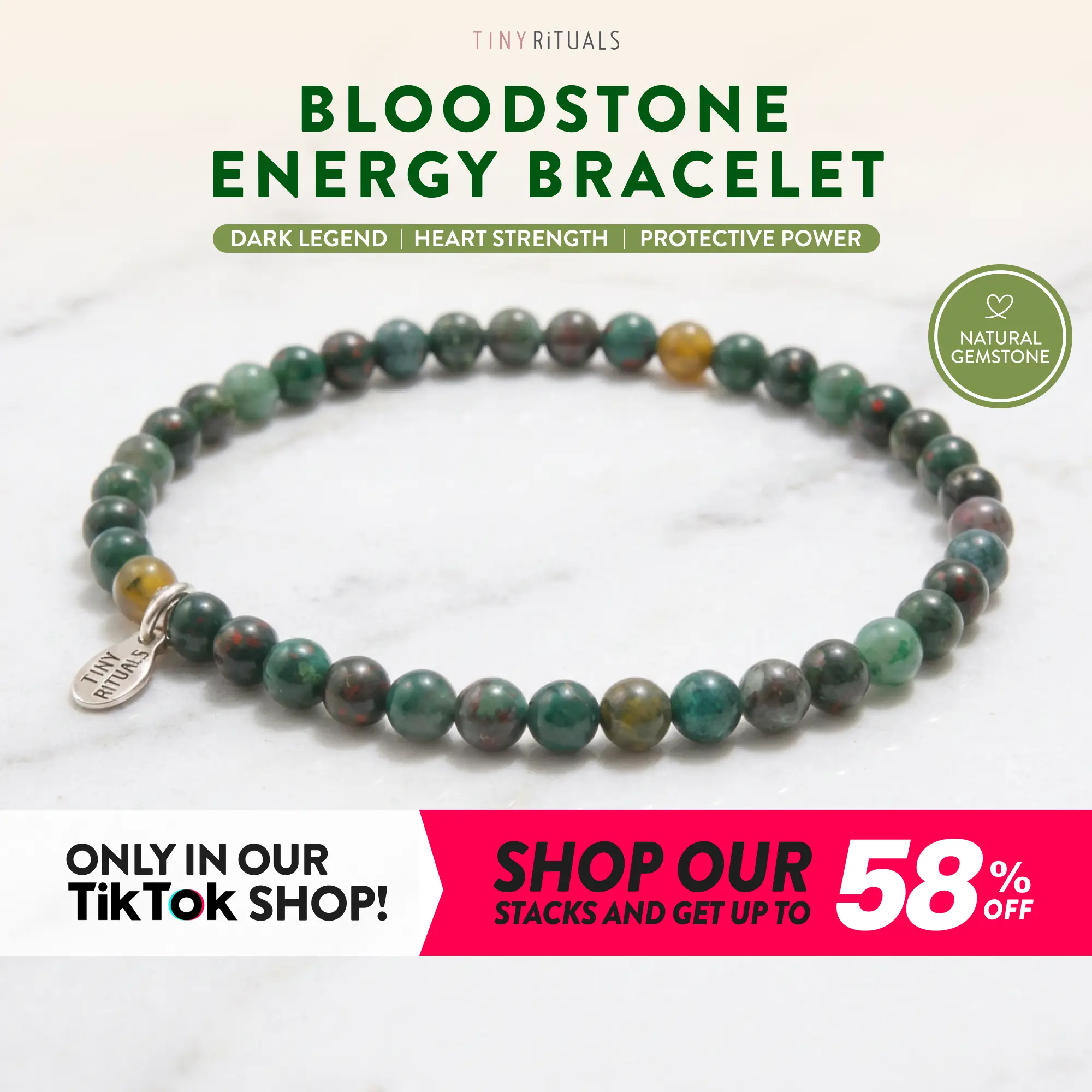 TINY RiTUALS Bloodstone Energy Bracelet