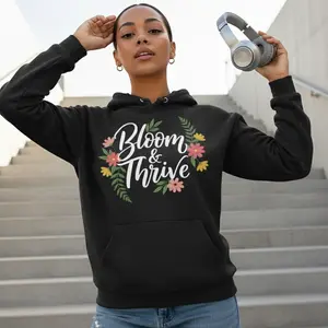 Women's Graphic Hoodie, Cute & Durable Print, Regular Fit, Easy Care, "spring vibes"-Style 10