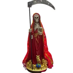Red Holy Death Statue 12.5” – Santa Muerte of Love, Passion, and Attraction (Santa Muerte Roja)